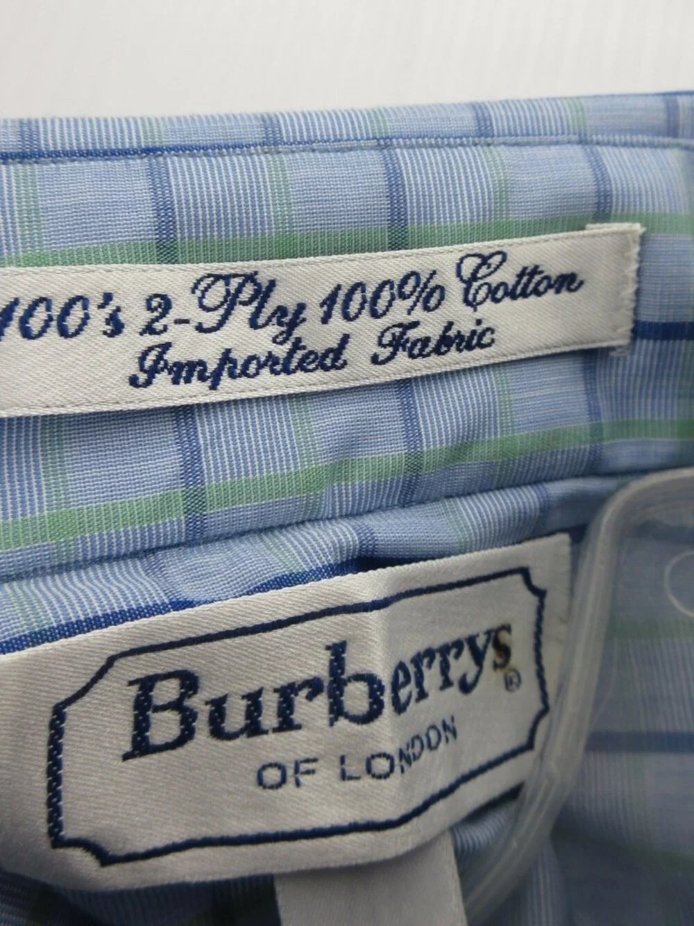 VINTAGE Burberrys Shirt 17.5 London Button Up Check 90s USA Made NWT